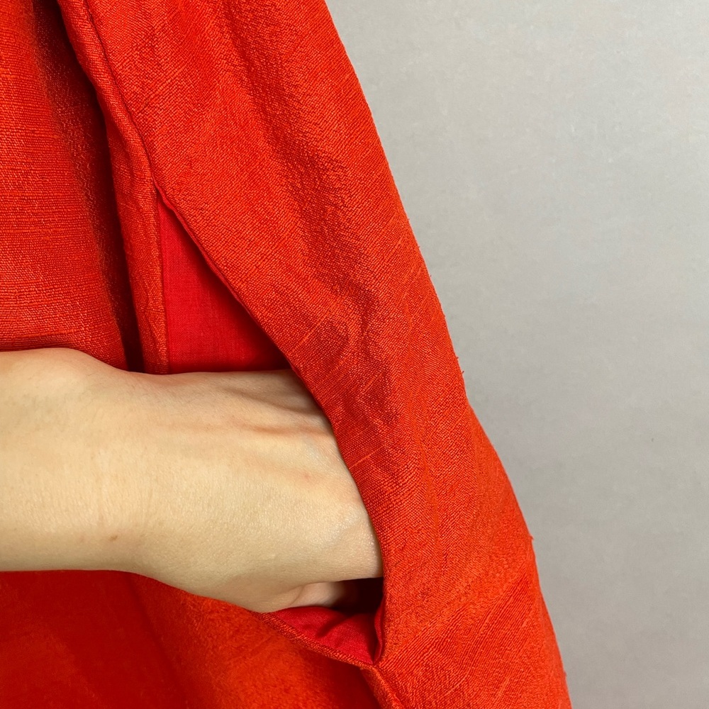 Vintage Caftan Dress Maxi Women‎ Kaftan Muumuu Elephants Reddish Orange Zip-Up - Picture 11 of 15